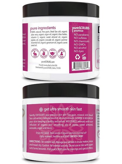 pureSCRUBS Premium Cucumber Body Scrub Set, Exfoliating Dead Sea Salt Scrub