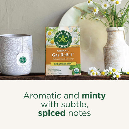 Traditional Medicinals Tea, Organic Peppermint, Soothes Your Belly, Refreshing & Minty, 96 Tea Bags (6 Pack)