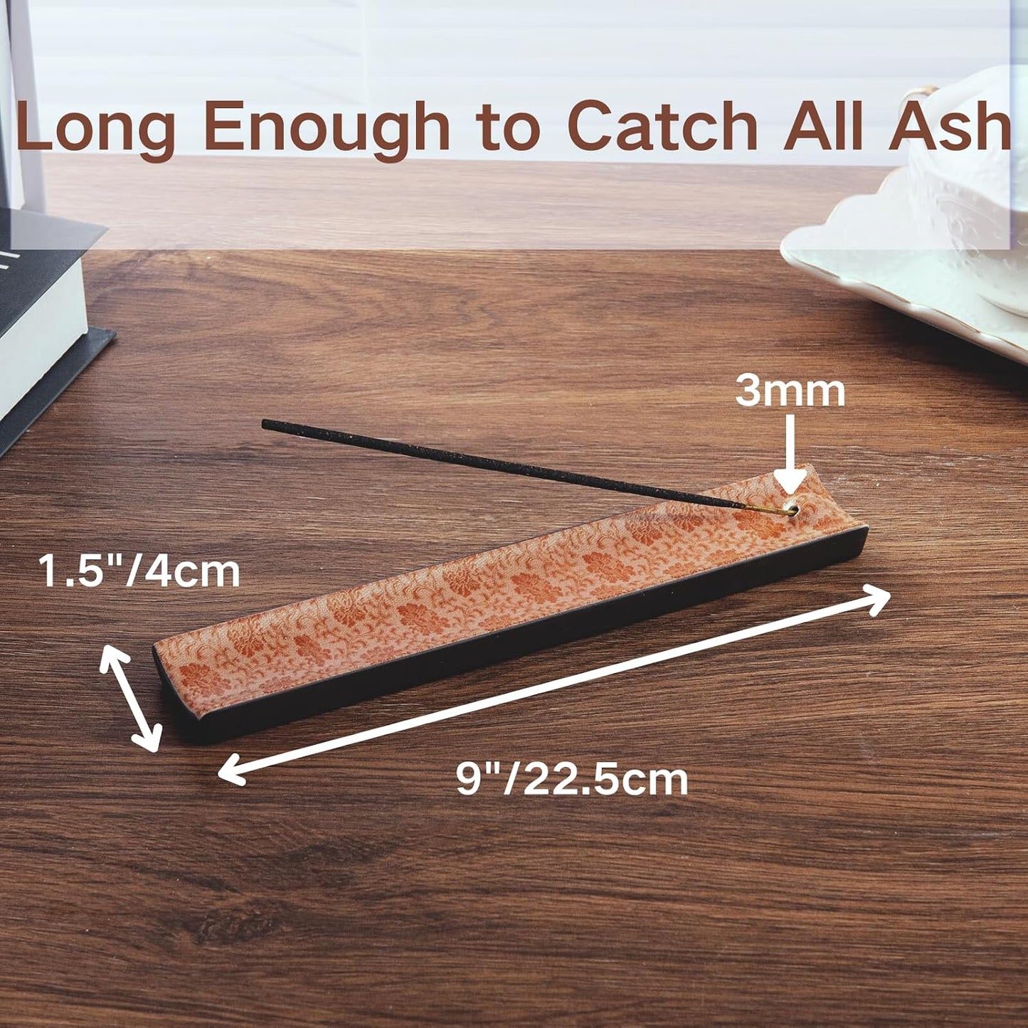 Incense Holder for Sticks, Ceramic Incense Burner with Ash Catcher, Aesthetic Decor for Home, Room & Office, Unique Gifts for Housewarming Yoga, Meditation & Spa