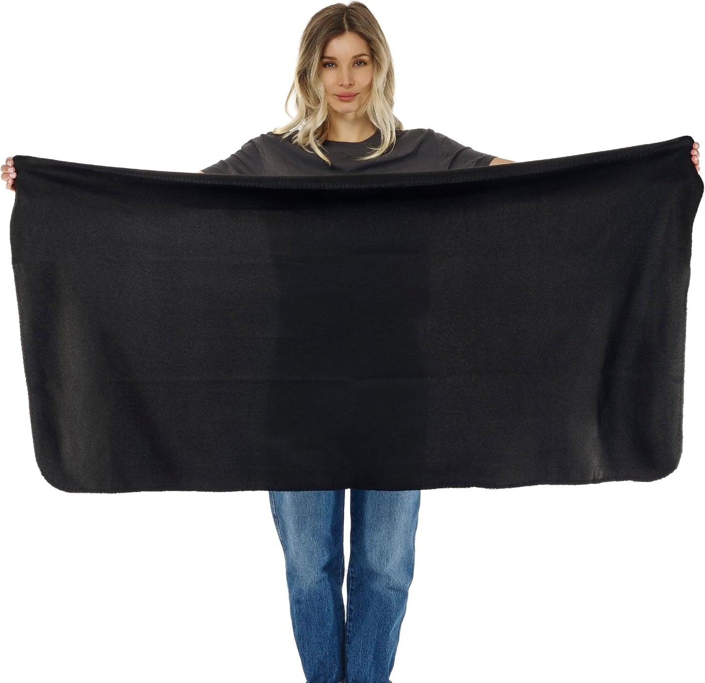 Lewis N. Clark Ultimate Comfort Set + Portable Travel Kit for Airplane, Includes Inflatable Pillow + Zippered Carrying Case, Cozy Fleece Blanket, Eye Mask for Sleeping & Foam Ear Plugs, Black