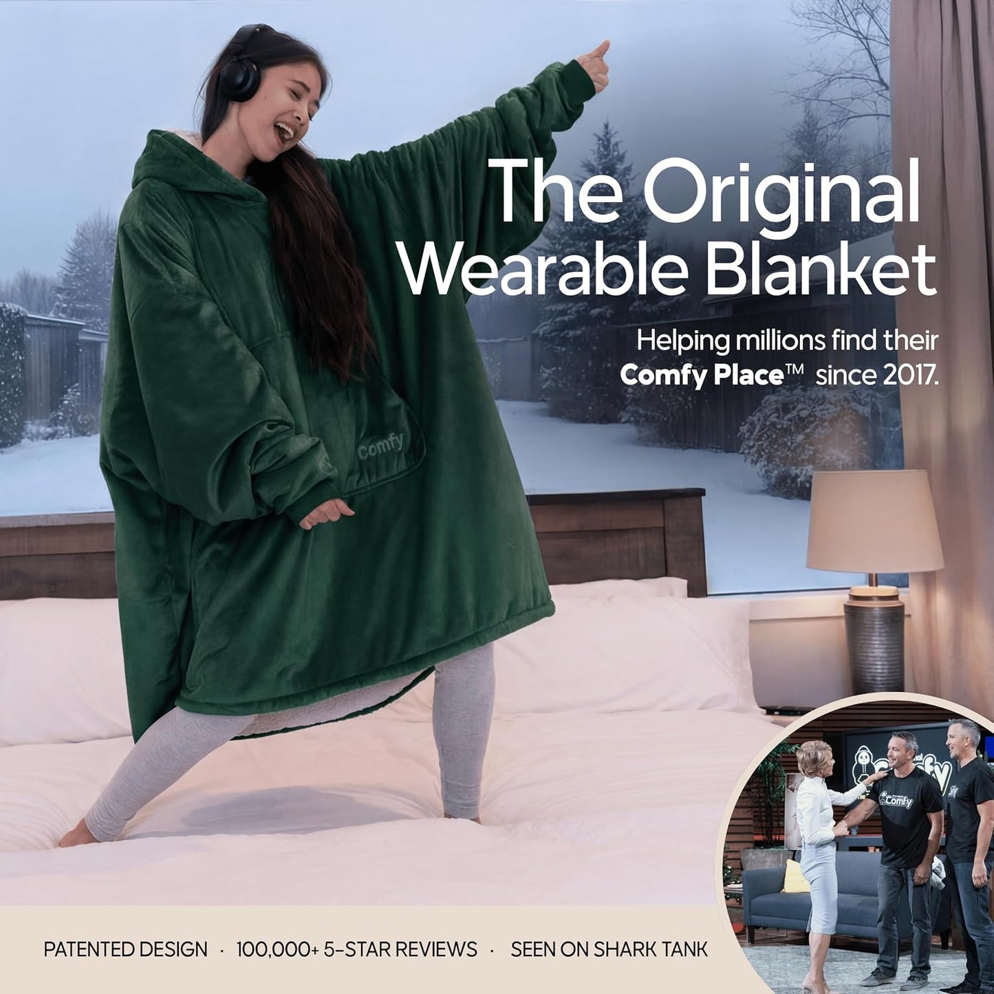 THE COMFY Original | From Shark Tank | Patented | Oversized Sherpa Wearable Blanket Hoodie| Gift for Women & Men | One Size