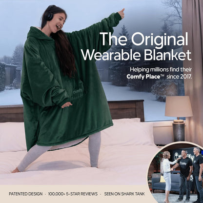 THE COMFY Original | From Shark Tank | Patented | Oversized Sherpa Wearable Blanket Hoodie| Gift for Women & Men | One Size