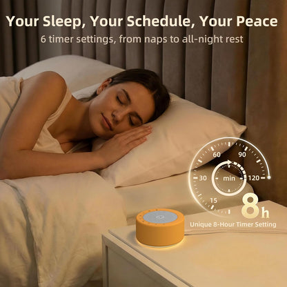 Kipcush White Noise Machine for Baby & Adults, 30 Soothing Sounds, Soft Non-Glare Nursery Lamp, 8 Color Night Lights, Memory Function (Angel V1 White, Standard)