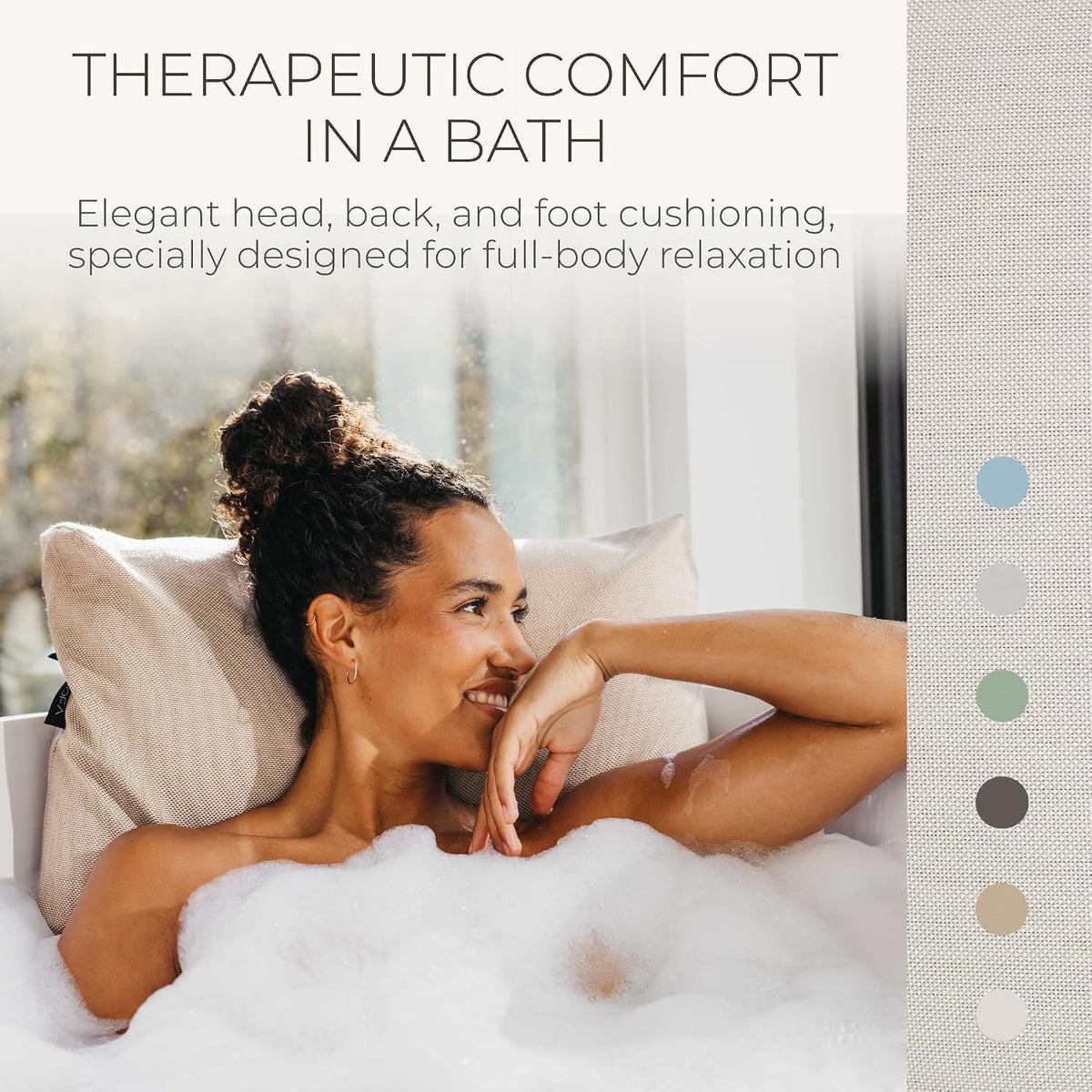 BADESOFA® Luxury Bath Pillow M in Ivory, Quick-Drying Bath Back Pillow