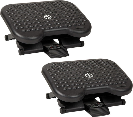 Mind Reader Foot Rest, Under Desk at Work, Ergonomic, Height Adjustable, Office, Plastic, 17"L x 13"W x 6.25"H, Black