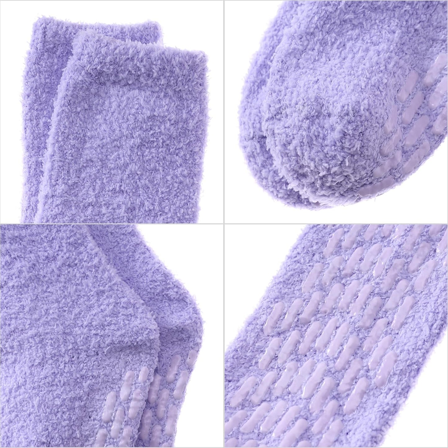 MQELONG Non Slip Hospital Socks with Grips for Women Winter Warm Cozy Fuzzy Slipper Soft Fluffy Sleep Socks