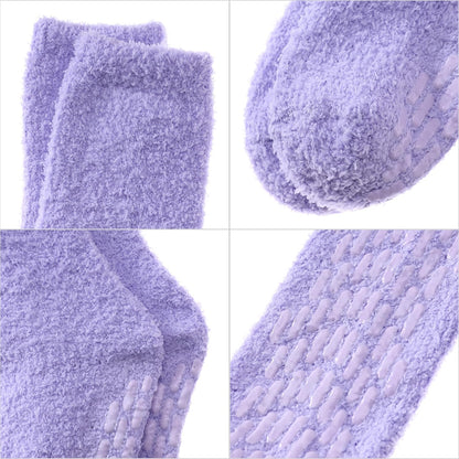 MQELONG Non Slip Hospital Socks with Grips for Women Winter Warm Cozy Fuzzy Slipper Soft Fluffy Sleep Socks