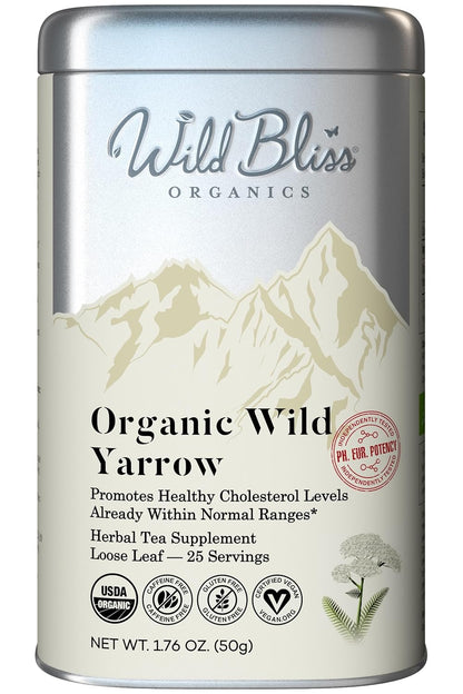Wild Bliss Organic Yarrow Flower Tea, Loose Leaf, 25 Servings