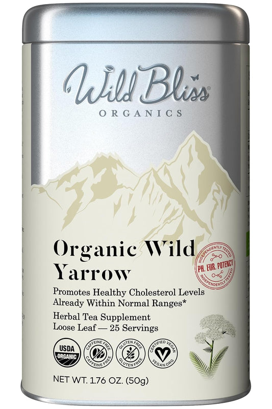 Wild Bliss Organic Yarrow Flower Tea, Loose Leaf, 25 Servings