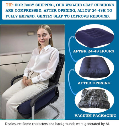 WSGJHB Car Booster Seat Cushion Posture Cushion for Long Sitting | Portable Breathable Mesh, Effectively Increase The Field of View Ideal for Office, Home, Car Angle Lift Seat Cushions,Black