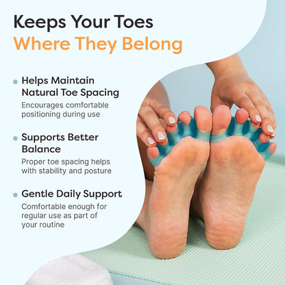 ZenToes Silicone Toe Spacers and Separators for Correct Toe Alignment, Bunion Relief, Hammertoe Straightener, Gel Orthopedic Corrector – 1 Pair (Black)