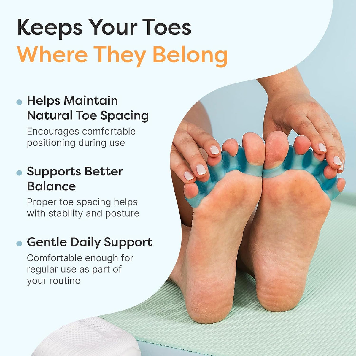 ZenToes Gel Toe Spacers & Separators for Overlapping Toes, 1 Pair