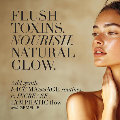 GEMELLE Lymphatic Gua Sha Face Oil | 10x Award Winner | Vitamin C,E & A | Detox, Plump, Sculpt, Hydrate | High-Altitude Rosehip | Natural Botanical for Gua Sha Facial Tools, Lymphatic Drainage - 15ml
