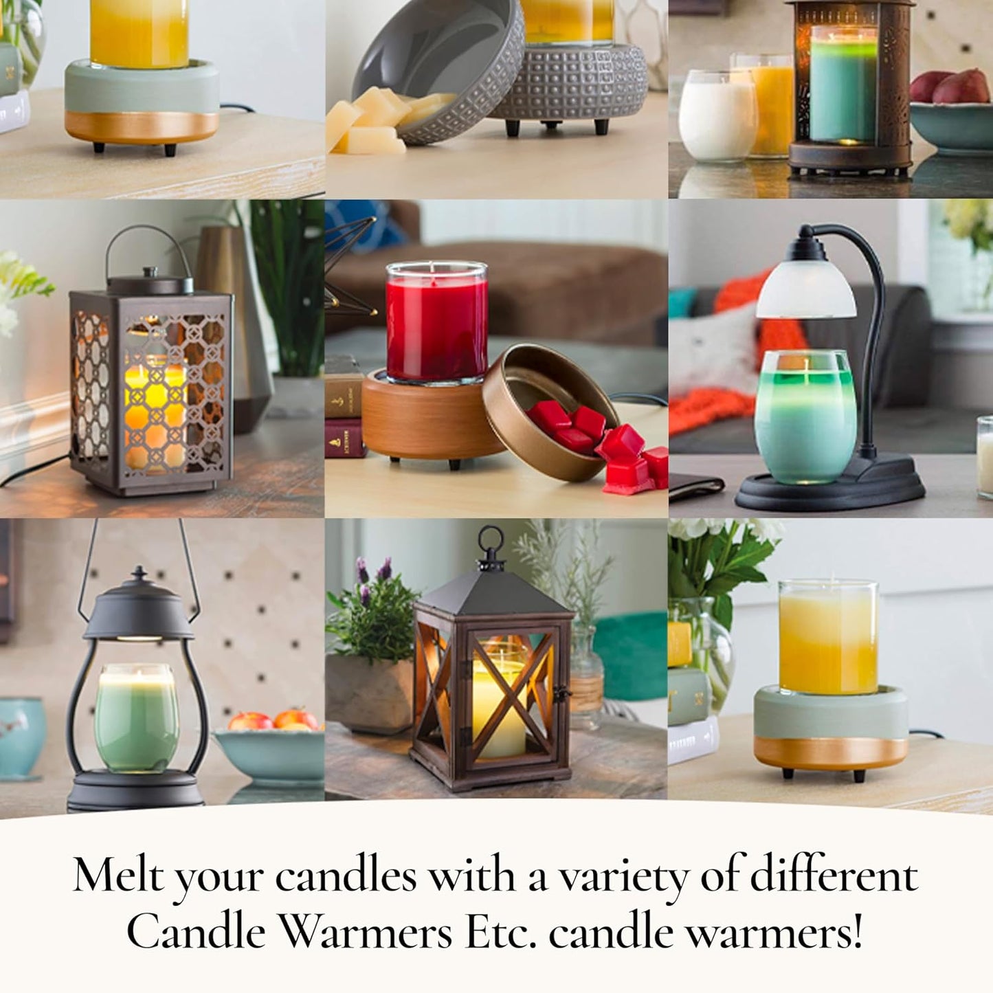 Candle Warmers ETC. Illumination Fragrance Warmer- Light-Up Warmer for Warming Scented Candle Wax Melts and Tarts or to Freshen Room, White Harmony