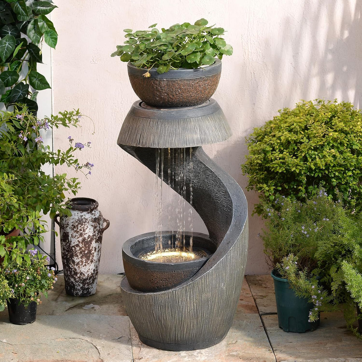 Sunlinua Modern Indoor Tabletop Water Fountain for Office Decor
