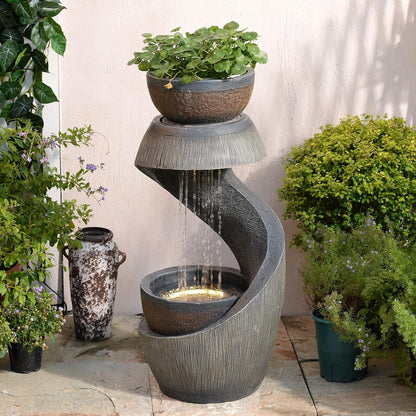 Sunlinua Modern Indoor Tabletop Water Fountain for Office Decor