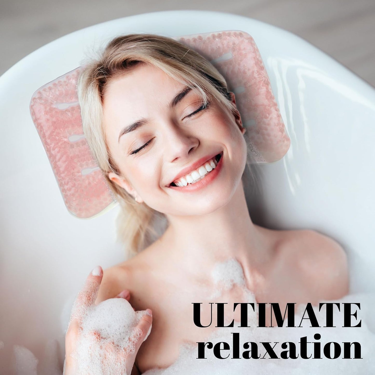 Glitter Gel Cooling Spa Pillow -Bathtub & Hot Tub Relaxation Cushion | Neck & Head Support Bath Pillow. Luxury Spa Accessory Gift for Women - Ultimate Comfort & Relaxation