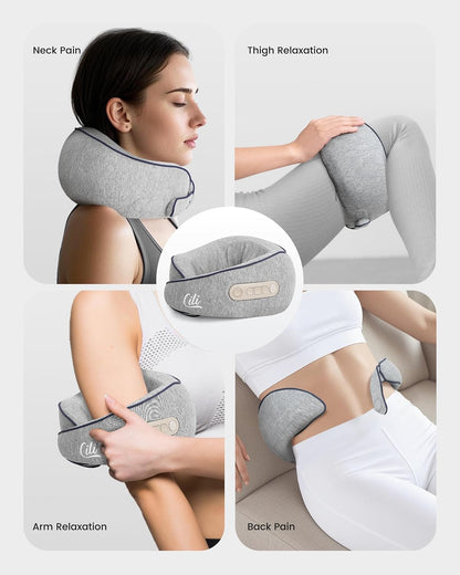 CILI Cordless Neck Massager Pillow with Heat, Shiatsu Neck Massager for Pain Relief Deep Tissue,Heated Massage Pillow for Travel,3 Adjustable Intensity, Gifts for Women Men