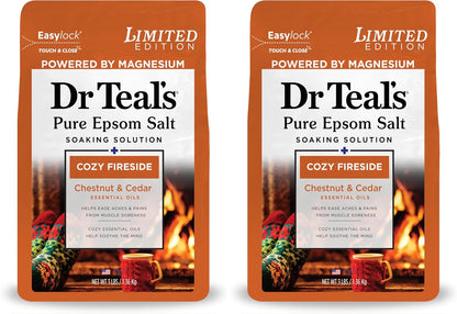 Dr Teal's Epsom Salt Magnesium Soak, Cozy Fireside, 3 lbs