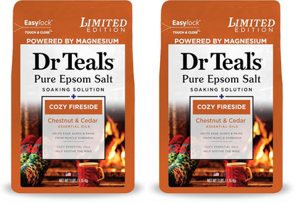 Dr Teal's Epsom Salt Magnesium Soak, Cozy Fireside, 3 lbs