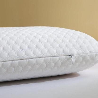 CSDLF Memory Foam Bed Pillows, Pillow for Side and Back Sleeper, Pillow for Neck Pain Relief, Washable Removable Cover, Soft, White (Queen)