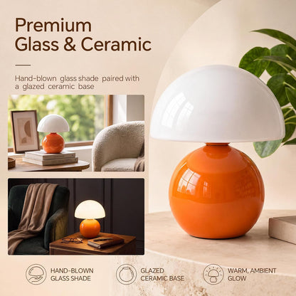 Dawnwake Mushroom Lamp Table Lamp for Bedroom-Small Desk Table Lamps,White