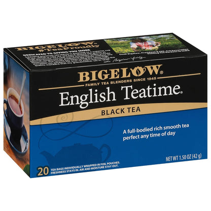 Bigelow Tea Black Tea 6 Flavor Variety Pack, Caffeinated Tea with Mint, Lemon, Constant Comment, English Teatime, Earl Grey, and Vanilla Chai, 20 Count Box (Pack of 6), 120 Total Tea Bags