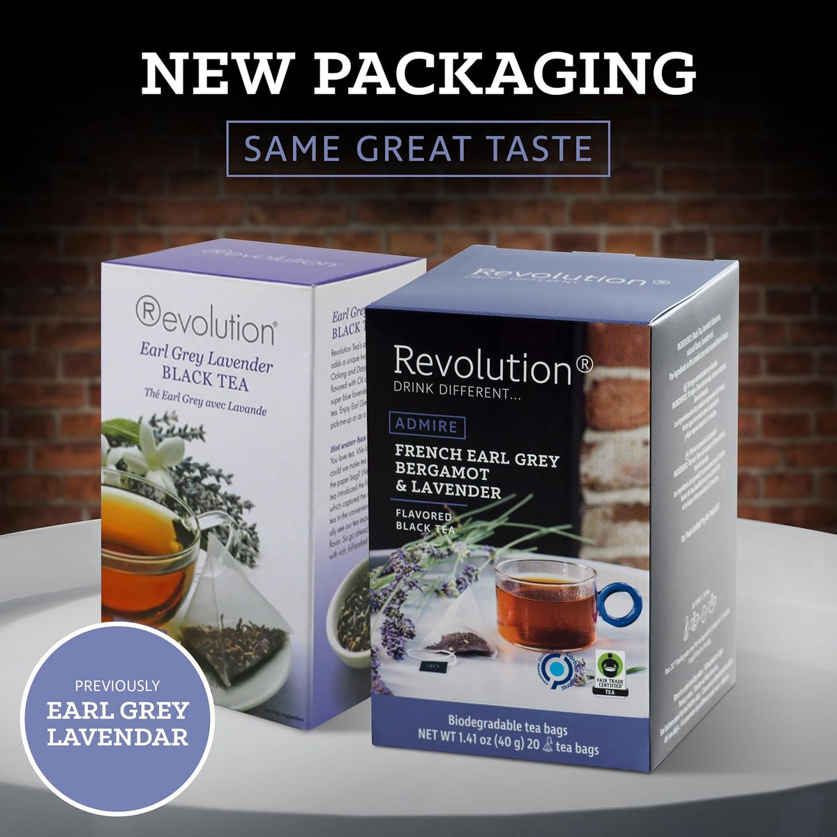 REVOLUTION TEA® Earl Grey Lavender [THE ORIGINAL] – French Earl Grey Bergamot & Lavender – Premium Full Leaf Tea – Biodegradable Infuser Tea Bags – Flavored Black Tea – 20 Bags