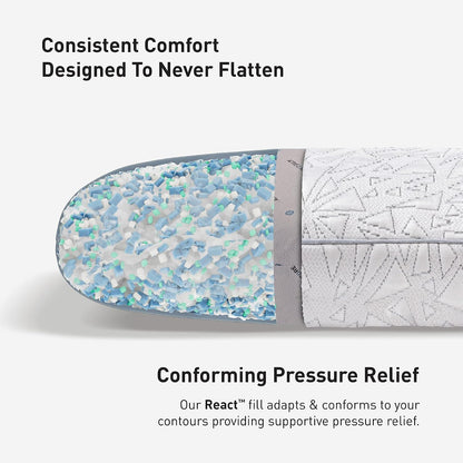 Bedgear Storm Performance Pillow, 1.0 Cooling Pillow for Side Sleepers, Medium Firm Support, Ver-Tex Cooling Cover, Air-X Mesh, Washable