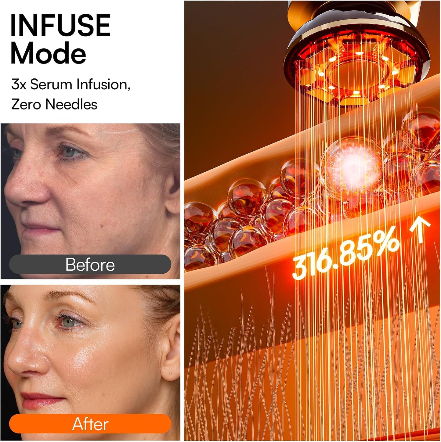 INIA FLARE 3-in-1 Red Light Therapy Beauty Device for Face & Neck White