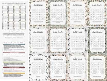 Habit Tracker Calendar - Made in USA, Designed by Local Artist, Motivational 30 day monthly challenge - Tool and gift for Productivity, Self-growth (Habit Tracker-Florals, U-Stand)