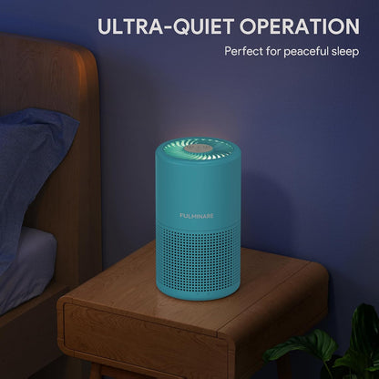 FULMINARE Air Purifiers for Home Bedroom H13 HEPA Air Purifier, 3 Speeds, Timer, 24dB, Small Mini Air Purifier with Night Light, Sage Green