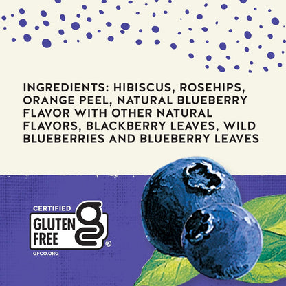 Celestial Seasonings True Blueberry Herbal Tea Bags, Caffeine Free, 20 Bags Box (Pack of 6)