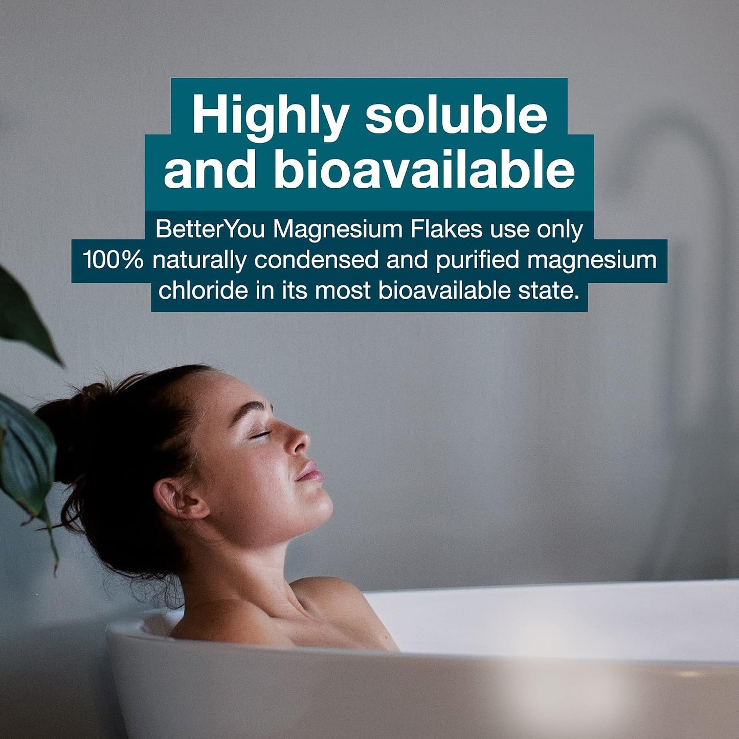 BetterYou Magnesium Mineral Bath Flakes - Mineral Bath Salts with Magnesium Chloride - Foot Bath or Body Bath Soak - Safe On Sensitive Skin - 2.3 lb
