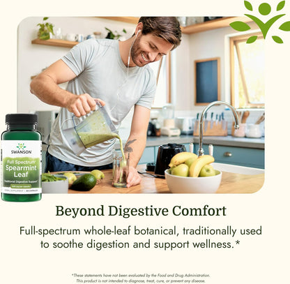 Swanson Spearmint Leaf Digestive Supplement, 400 mg (60 Capsules)