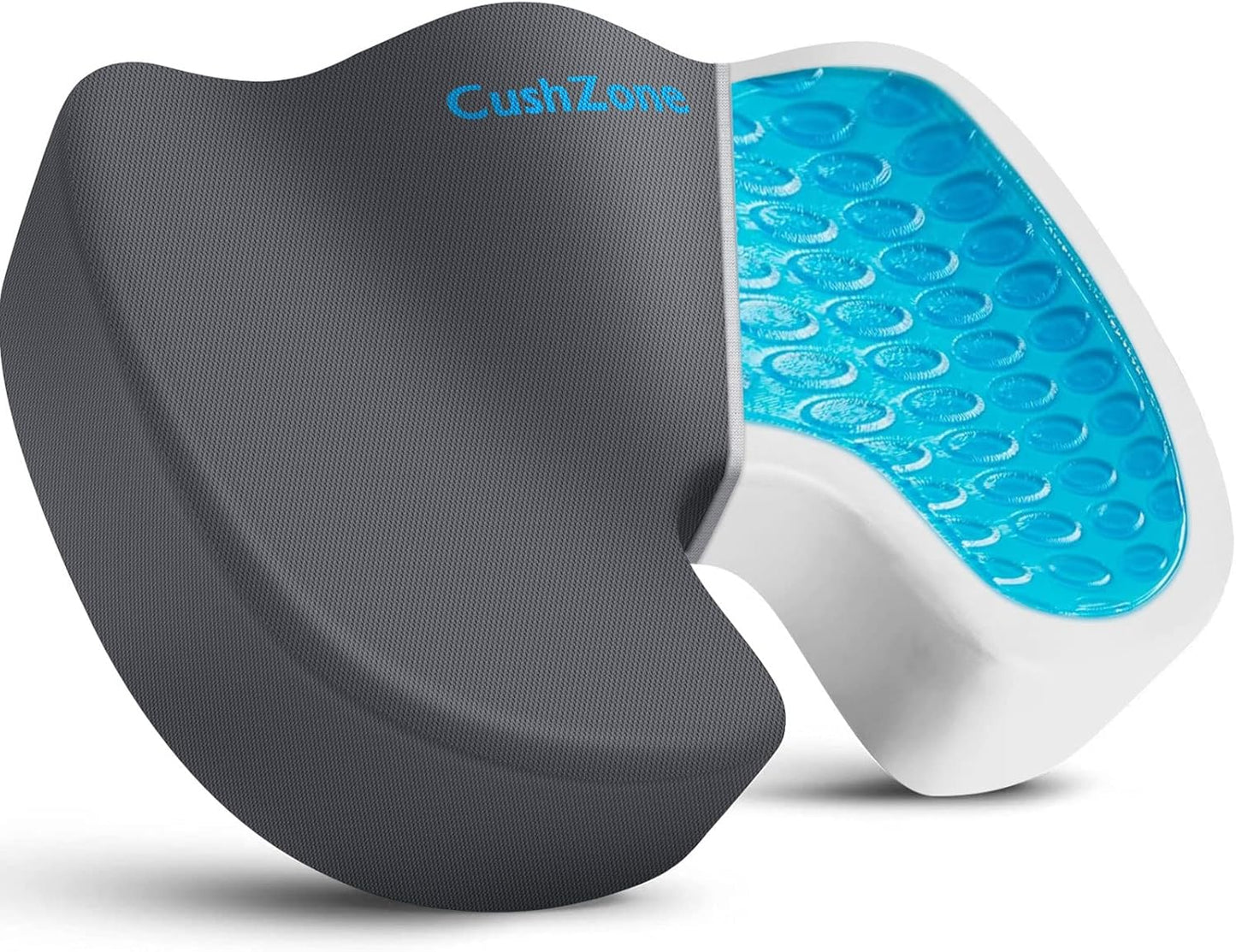 Office Chair Seat Cushion, Cooling Gel Enhanced Memory Foam Cushion for Long Sitting - Back, Sciatica, Coccyx, Tailbone Pain Relief Pillow - for Office, Gaming, Car, Wheelchair - Black, Large