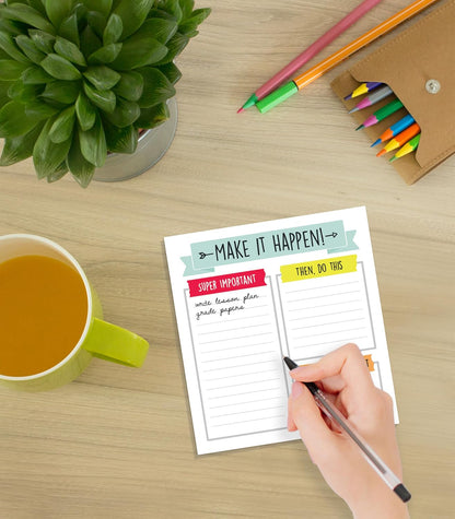 Carson Dellosa Aim High To Do List Notepad―5.75" x 6.25" Paper Stationery, Daily Checklist, Goals, Reminders, Notes, Motivational Organizer (50 sheets)