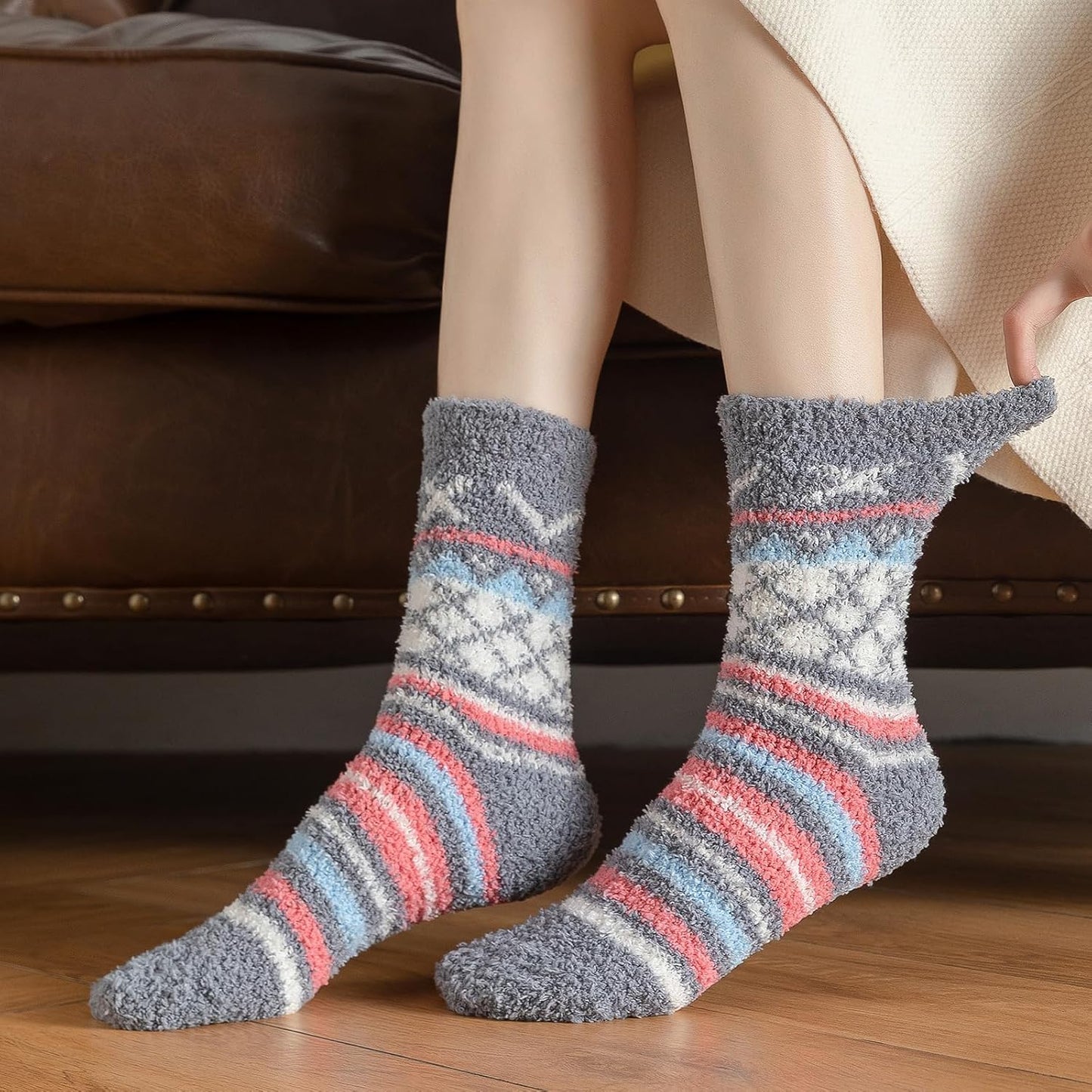 Premillow Womens Fuzzy Socks Fluffy Socks Women Winter Cozy Sock Warm Slipper Home Sleeping Sock for Women