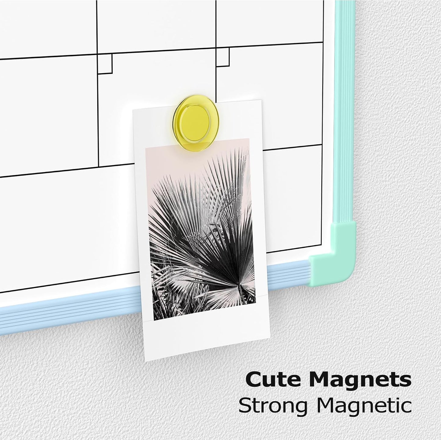 Monthly Whiteboard Calendar for Wall, Small 16" x 12" Dry Erase Board with Plastic Frame, Hanging Dry Erase Calendar with 3 Mini Sticky Notes for Kitchen Planner, Memo, Home and Office