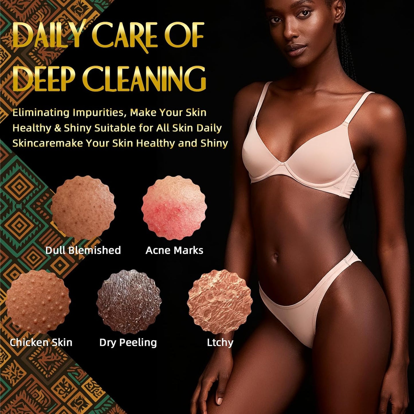 UJFQBH 3 Pieces African Bath Sponge African Net Long Net Bath Sponge Exfoliating Shower Body Scrubber Back Scrubber Skin Smoother,Great for Daily Use (Pink,Yellow,Purple)