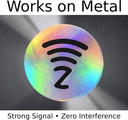 DAMILA NTAG215 Anti-Metal NFC Tags with Holographic Labels