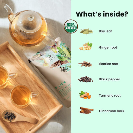 Gardenika Organic Loose Leaf Tea Sampler – 8 Pack, 1 LB – Herbal and Naturally Caffeine-Free Set - Ayurvedic Assortment Blend