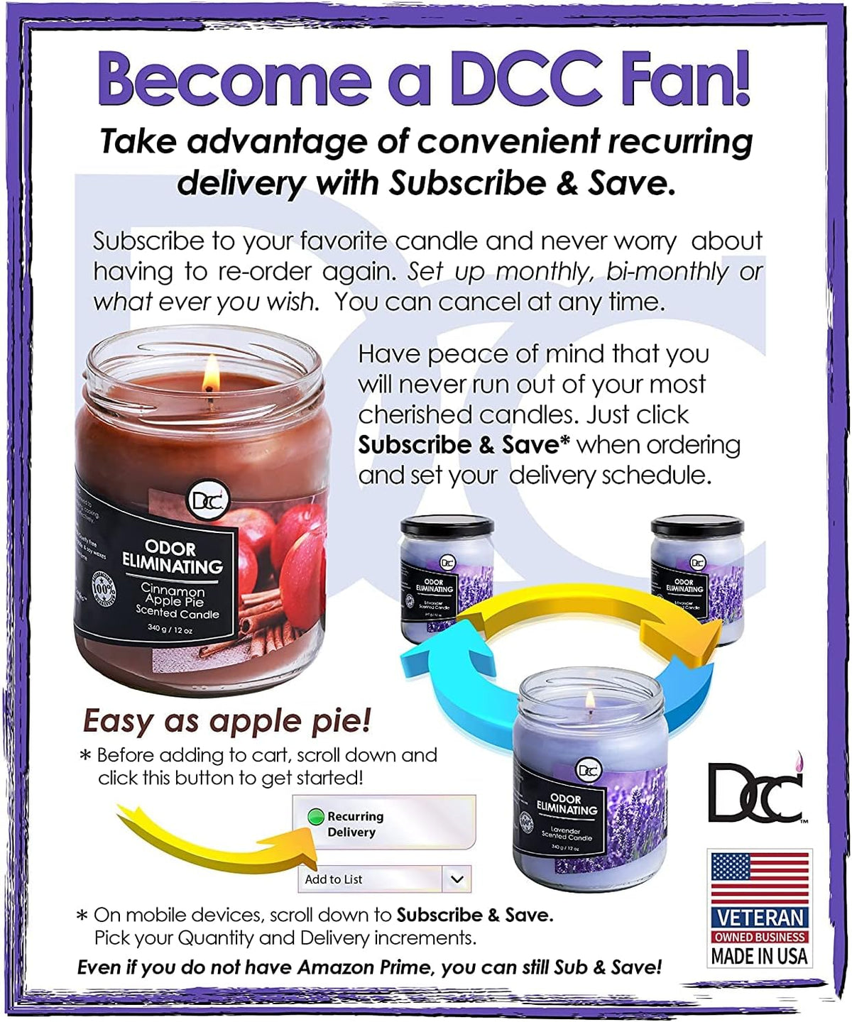 Vanilla Bean Odor Eliminating Highly Fragranced Candle - Eliminates 95% of Pet, Smoke, Food, and Other Smells Quickly - Up to 80 Hour Burn time - 12 Ounce Premium Soy Blend - Colors A