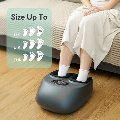 Snailax Shiatsu Foot Massager with Heat, FSA Eligible, Kneading, Compression, Vibration, Feet Massage Machine for Plantar Fasciitis, Neuropathy, Foot Warmer, Gifts for Women Men,Size 13