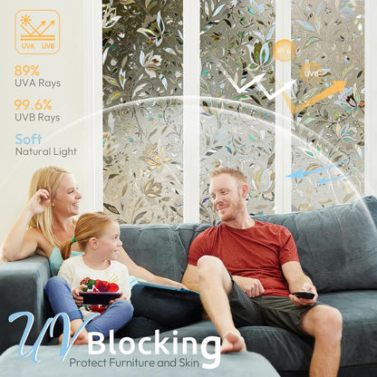 rabbitgoo Window Privacy Film One Way Window Tint for Home, Removable Reflective Heat Sun Blocking Anti UV Glass Door Covering, Mirror Tinting Film House Office, 17.5 Inch X 6.5 Feet, Black Silver