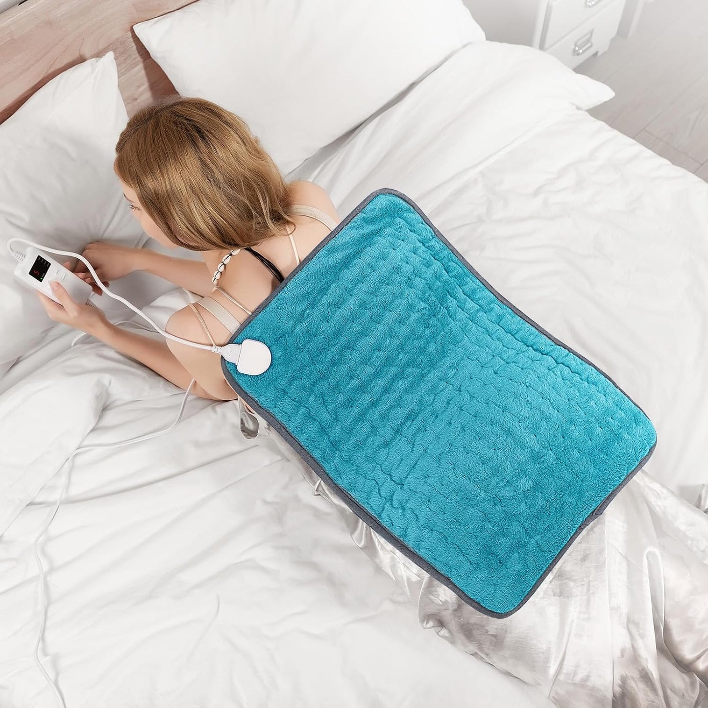 Heating Pad for Back, Neck, and Shoulder Pain Relief, Electric Heat Pad with 6 Heat Levels, Moist Heat Option, Auto Shut-Off, Birthday Christmas Gifts for Women Men Mom Dad Grandma, Gifts for her