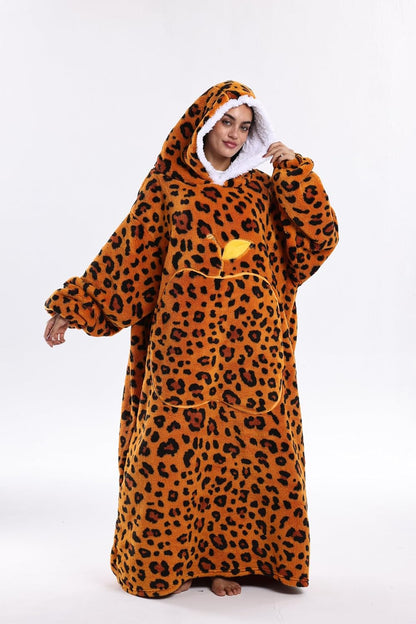 Capecage Blanket Hoodie, Long Hooded Blanket Sweatshirt as Birthday Gifts for Women Men, Long Wearable Blanket for Women Men.