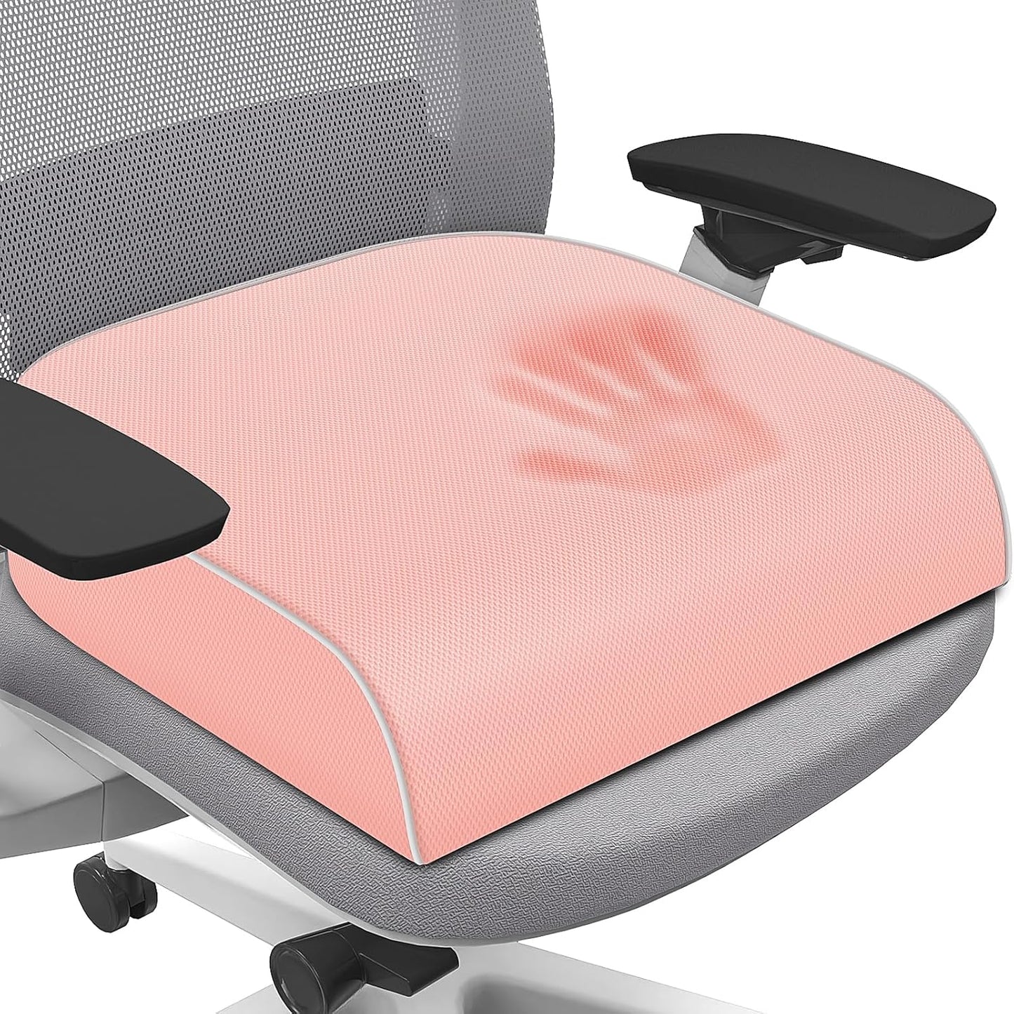 SweetSlubr Seat Cushion for Tailbone Pain Relief, Office Chair Cushion, Chair Pad, Memory Foam Large Cushion with Non-Slip Cover for Soft Support at Office Chair, Car Seat, Airplane, Black/Large