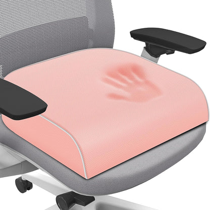 SweetSlubr Seat Cushion for Tailbone Pain Relief, Office Chair Cushion, Chair Pad, Memory Foam Large Cushion with Non-Slip Cover for Soft Support at Office Chair, Car Seat, Airplane, Black/Large