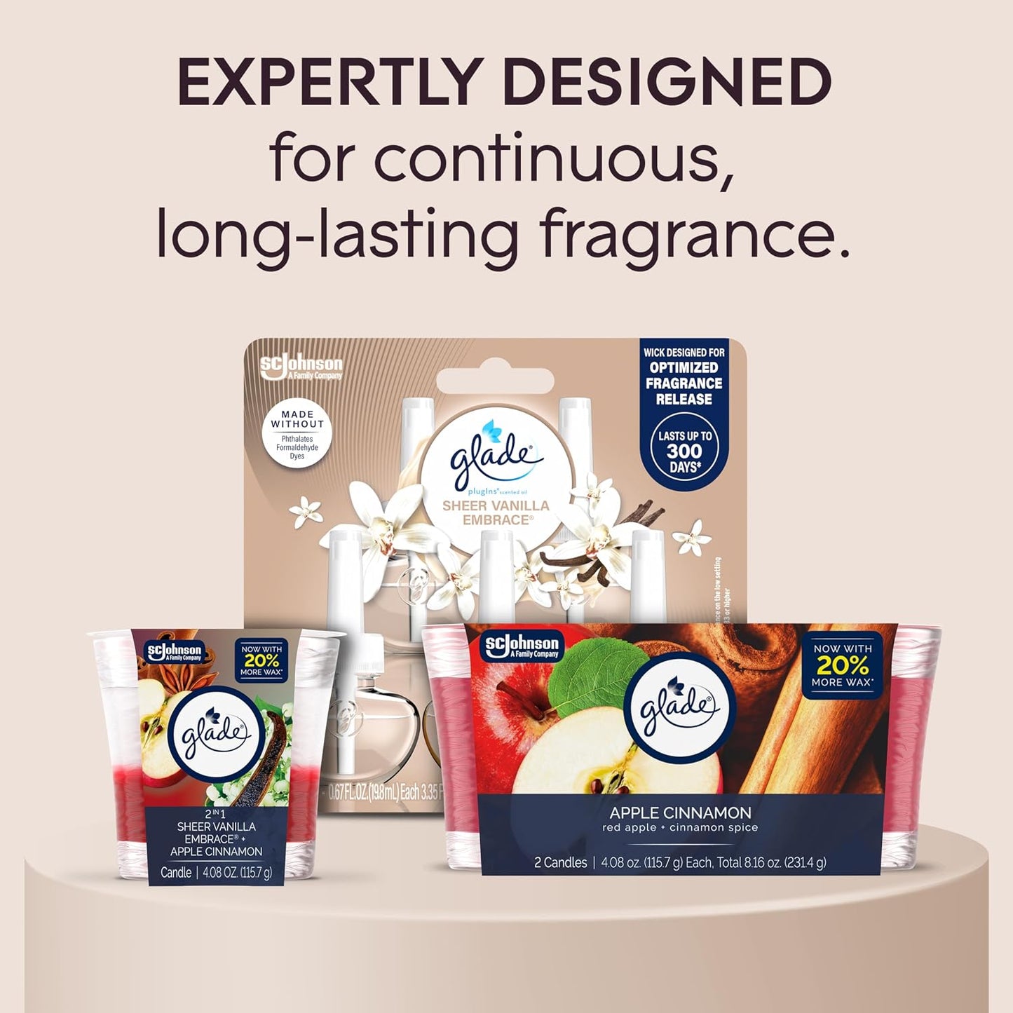 Glade 1-Wick Scented Candle Jar, Clean Linen, Air Freshener Infused with Essential Oils, 4.08 Oz, 2 Count